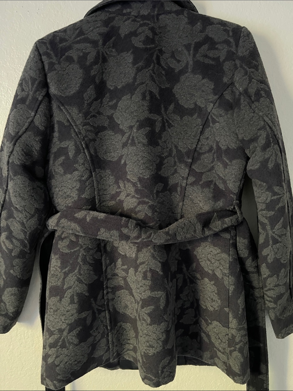 Like New! MOTTO Floral Velvet Wool Blend Faux Leather Jacket Rose Print M - Picture 8 of 14